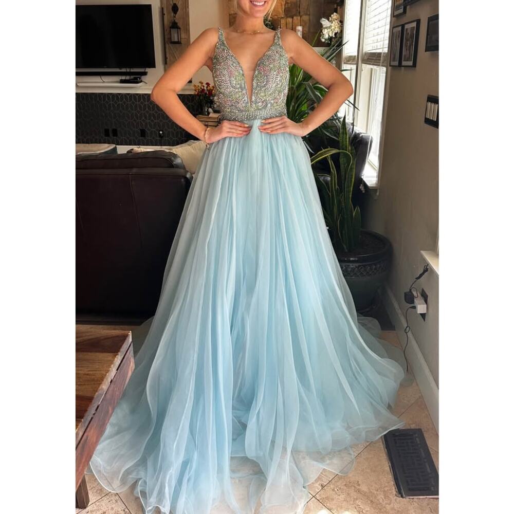 Light blue Sherri Hill couture NWT gown